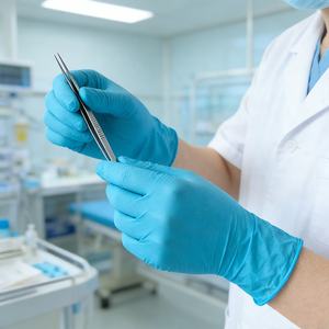 Guantes <span class=keywords><strong>de</strong></span> Nitrilo Médicos, Guantes <span class=keywords><strong>de</strong></span> Protección para Exámenes, Pantalla Táctil, Azul Lago, Desechables, Sin Polvo, 3 mil, para Hospital - Product Image 3