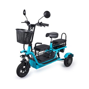 Tricycle électrique Jiuxin, 10 pouces, motorisé, pliable, trois places, pour usage familial, avec panier et porte-bagages arrière - Product Image 1