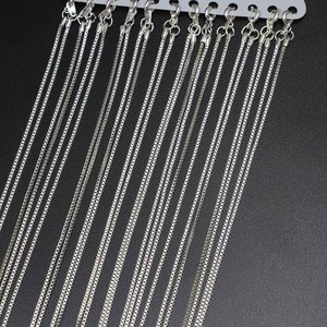 <b>Silver</b> Gold <b>Box</b> <b>Chain</b> 50cm For Necklace Making Jewelry Findings Components Plated Copper <b>Chain</b> Clavicle <b>Chain</b> DIY Accessories - Product Image 1