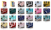 Parure de lit en coton 3 places, ensemble de draps, rideaux et draperies, 13 pièces, ensemble de literie avec rideaux assortis