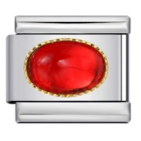 Nouveau bracelet modulaire italien doré et argenté, subtilement orné de pierres ovales colorées, bracelet DIY en acier inoxydable soudé style goutte d'eau