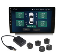 Mobil USB 5 Ban Android TPMS untuk Pemutar DVD Radio dengan Sensor Eksternal Sistem Pemantauan Tekanan Ban Nirkabel Tpms untuk Mobil