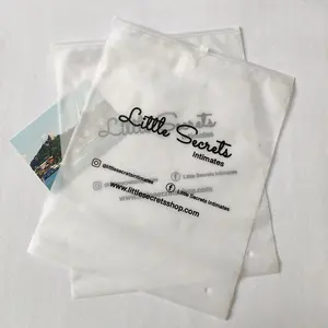 Custom Biodegradable Logo Printed Pvc Frosted Mini Jewelry Earring Necklace Packing Zipper Bag Clear Plastic Zipper Bag
