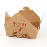 Boîte alimentaire rectangulaire en papier kraft personnalisée avec logo, étanche, pour plats chauds ou froids, idéale pour la préparation rapide des repas à emporter