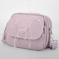 Sac à bandoulière en nylon imperméable à fermeture éclair pour femme, motif personnalisable, idéal pour les trajets quotidiens et l'école, bandoulière réglable