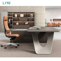 Liyu ensemble de meubles de bureau de luxe modernes bureau du président convertible chaise de patron sensoriel peint en bois MDF lumière avancée Simple