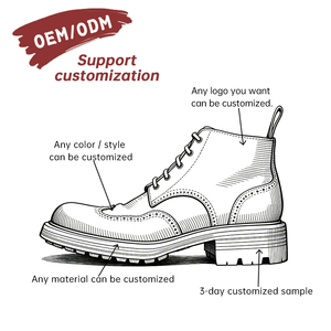 Fabricante OEM/ODM, Diseño Personalizado, Botas de Hombre de Cuero Goodyear, Botas Casuales Martin de Cuero Genuino, Zapatos de Trabajo Retro - Product Image 1