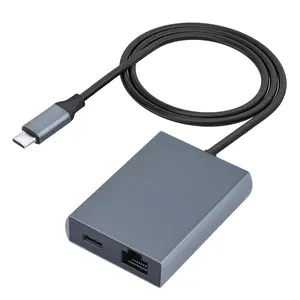 USB C TO RJ45สายอินเทอร์เน็ตปลั๊กแอนด์เพลย์อะแดปเตอร์เครือข่าย100Mbps กับ PD CHARGING Type-C ไปยังอะแดปเตอร์ LAN RJ45 - Product Image 1