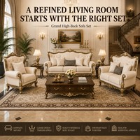 Collection de canapés américains à dossier haut 1, 2 et 3 places pour salon formel, villa, mobilier de projet en gros