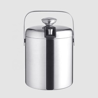 Seau à glace durable, léger et écologique en acier inoxydable à double paroi de 1,6 L, nouvelle conception personnalisée, directement de l'usine de création