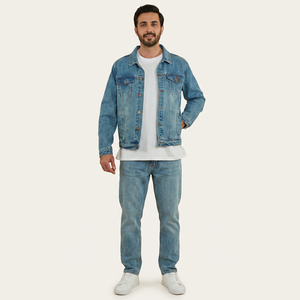Best Style New Arrival Fashionable Men Vintage Hooded Windproof <b>Denim</b> <b>Jacket</b> Autumn Wear Premium Quality <b>Custom</b> Made Reasonable - Product Image 1