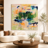 Peinture abstraite au couteau à palette, bleu marine, avec impastos, nuages, gouttes, éclaboussures, griffonnages, texturée, peinte à la main sur toile