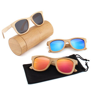 Модные поляризационные солнцезащитные очки из бамбука и дерева ручной работы, винтажная деревянная оправа, мужские очки для вождения, поляризованные женские солнцезащитные очки из бамбука - Product Image 4
