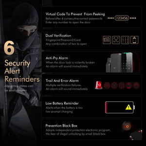 กุญแจล็อคประตูกระจกอัจฉริยะ Tuya พร้อมระบบสแกนลายนิ้วมือ เชื่อมต่อบลูทูธ รุ่น KX M10 - Product Image 5