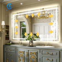Miroir rectangulaire de salle de bain LED anti-buée en verre intelligent à écran tactile