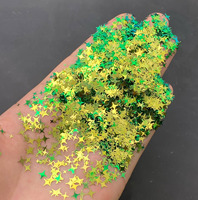 Paillettes de couleur changeante vert-bleu en forme d'étoile, effet caméléon, pour artisanat en résine, globe à neige, gobelet