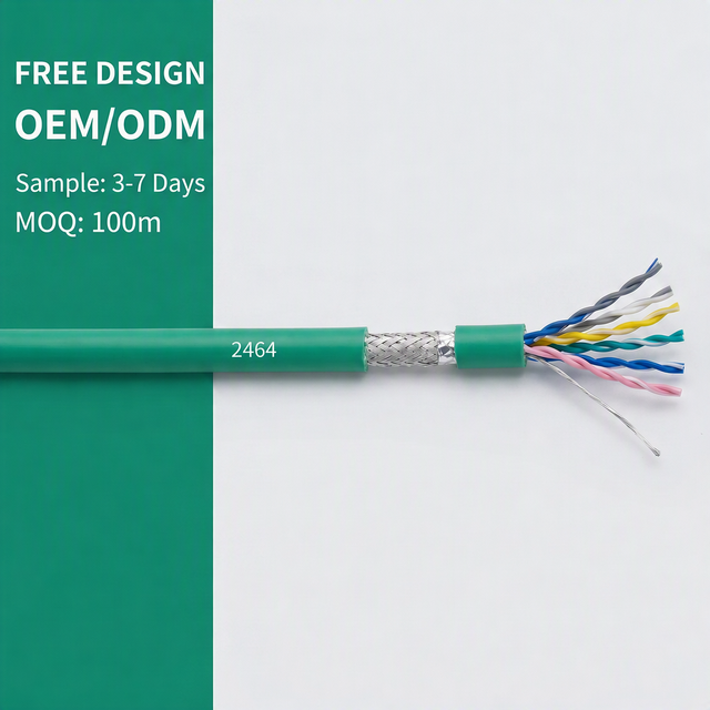 Double Shielded Twisted Pair 25AWG Multi-pair Tinned Copper for 2464 Multi-core Wire for Auto & Building Applications 300V