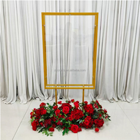 Panneau de bienvenue personnalisé ZKAI pour fête, mariage, entrée, boîte à fleurs transparente, support en métal doré