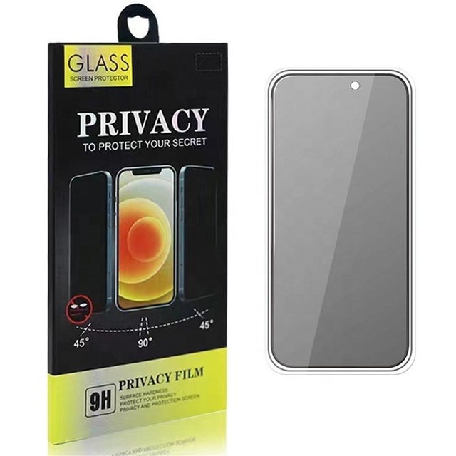 High Quality Full Coverage Case Friendly Privacy Tempered Glass Screen Protector for Iphone 15