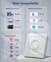 Drive CD/DVD RW Eksternal USB 3.0 Pembaca/Penulis Drive Optik Portabel untuk Laptop Desktop PC Mac Windows 11 MacOS Linux