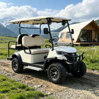 Voiturette de golf électrique 72V 7kW 4 places, peinture bicolore, compartiment dissimulé, pour Marina de Luxe et quartier américain
