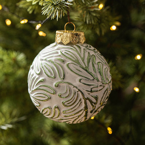 Boule <span class=keywords><strong>de</strong></span> Noël blanche <span class=keywords><strong>de</strong></span> 8 cm, effet vieilli, décoration <span class=keywords><strong>de</strong></span> luxe pour sapin <span class=keywords><strong>de</strong></span> Noël, pendentif, emballage transfrontalier, ornement <span class=keywords><strong>de</strong></span> Noël - Product Image 4