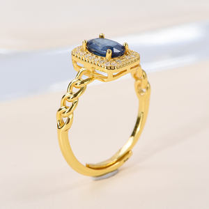 Anelli Certificati con Zaffiro Blu Naturale e Diamanti per Gioielleria Fine, Ordini all'Ingrosso e Distribuzione Mondiale - Product Image 2