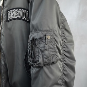 Chaqueta Bomber Vintage Personalizada ES, Estilo Vintage, Lavado Ácido, Impermeable, Bordada, Chaqueta de Piloto, Chaqueta Bomber de Poliéster para Hombre - Product Image 4