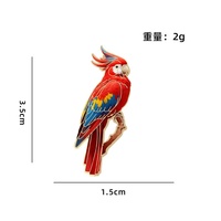 Broche en alliage métallique émaillée, motif perroquet coloré au design unique, pour la décoration de vêtements, sacs et trousses – Vente en gros