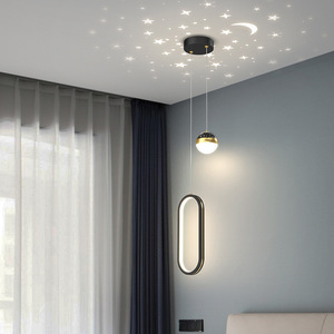 Lampes suspendues de <span class=keywords><strong>plafond</strong></span> <span class=keywords><strong>LED</strong></span> modernes, ambiance étoile lune, luminaire suspendu pour chambre à coucher, décoration de chevet, lampe suspendue, lustre - Product Image 3