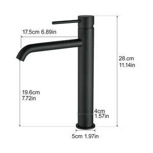 Modern Luxury Single-Handle Water <strong>Taps</strong> <strong>Black</strong> 304 Stainless Steel Bathroom Basin Faucets - Product Image 6