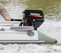 Mesin Perahu Luar Papan (Outboard) Bensin HANGKAI 18HP 2 Tak yang Tangguh dengan Poros Panjang Tersedia, Motor Luar Papan 18hp 246CC Kontrol Kemudi