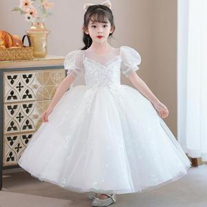 Robe à fleurs pour fête de <span class=keywords><strong>mariage</strong></span>, robe de princesse en dentelle bouffante avec nœud, <span class=keywords><strong>tenue</strong></span> d'anniversaire pour petites filles - Product Image 5