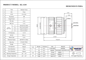 Objectif de vision industrielle 35 mm, 10 MP, format 1 pouce, haute résolution, pour inspection automatisée - Product Image 5