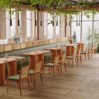 XY Beste japanische Massivholz halbrunde Rattan gewebte Karte Sofa Thema Restaurant Tisch und Stuhl Kombination