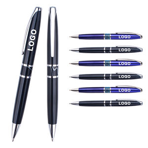 Stylo bille de qualité supérieure 1,00 mm, encre noire et bleue, avec logo personnalisé en métal pour cadeaux de fabrication artisanale - Product Image 1