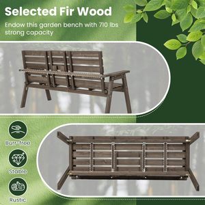 <span class=keywords><strong>Panca</strong></span> da Esterno in Legno di Abete con Tavolo Centrale Pieghevole - Product Image 4