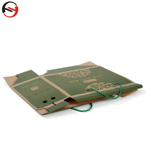 Gạo bánh bao bao bì hộp carton sóng có thể gập lại các tông thực phẩm giấy đóng gói Kraft zongzi Hộp quà tặng với dây thừng xử lý - Product Image 3