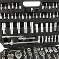 Ensemble de 171 outils de réparation de vélo 1/4 pour usage domestique, boîte à outils mécanique avec clés à étoile et douilles