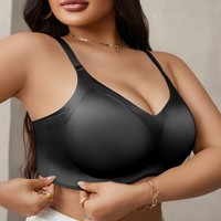 Soutien-gorge minimisant sans armatures en maille sans couture pour femme, grande taille, à bonnets couvrants, fin et respirant avec soutien en gel pour poitrine généreuse