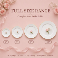 Assiettes plates en porcelaine fine pour réception de mariage, élégantes assiettes rondes blanches pour la table de mariage