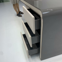 Nouvelle Arrivée Hauteur Réglable Assis Bureau Bureau Gris Brillant Bureau de Professeur avec Tiroirs