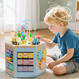 Caja del Tesoro de educación temprana para niños multifuncional, abalorio interactivo, forma geométrica, <span class=keywords><strong>Ábaco</strong></span> de entrenamiento para ABALORIOS - Product Image 3