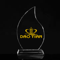 Pas cher En Gros Blanc Goutte D'eau Forme Flamme Verre Bouclier Plaques Personnalisé Personnalisé Crysta GlassTrophy award Pour Souvenir
