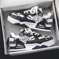 Sneakers plateforme respirantes à lacets de haute qualité, chaussures décontractées pour hommes, dessus en PU/PVC, toutes saisons