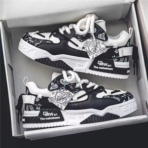 Zapatillas Deportivas de Plataforma con Cordones Transpirables de Alta Calidad para Hombre, Zapatos Casuales con Parte Superior de PU/PVC para Todas las Temporadas - Product Image 3