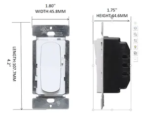 Jiangsu Barep BAK-004BG America 120V UL Listed 3 Way 0-10v Wall Dimmer Switch Led