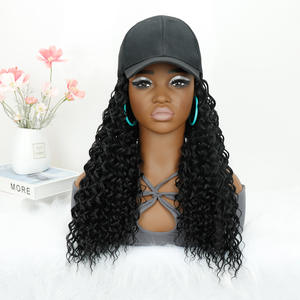 Perruques de <span class=keywords><strong>cheveux</strong></span> bouclés ondulés ondulés longs synthétiques moelleux avec chapeau Baseball naturellement connecter perruque de chapeau réglable - Product Image 4