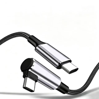 Câble USB-C de charge rapide PD 100W, connecteurs en alliage de cuivre et d'aluminium, gaine en nylon, conception à tête coudée à 90 degrés pour MacBook et tablettes