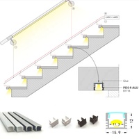 Kit d'éclairage LED séquentiel pour marches d'escalier, 32 marches, éclairage activé par le mouvement, avec canal en aluminium et alimentation électrique